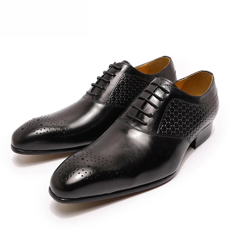 Fashion Men's Genuine Leather Oxford Shoes Business Wedding Banquet Party Suit Italy Designer Fast Delivery New Style