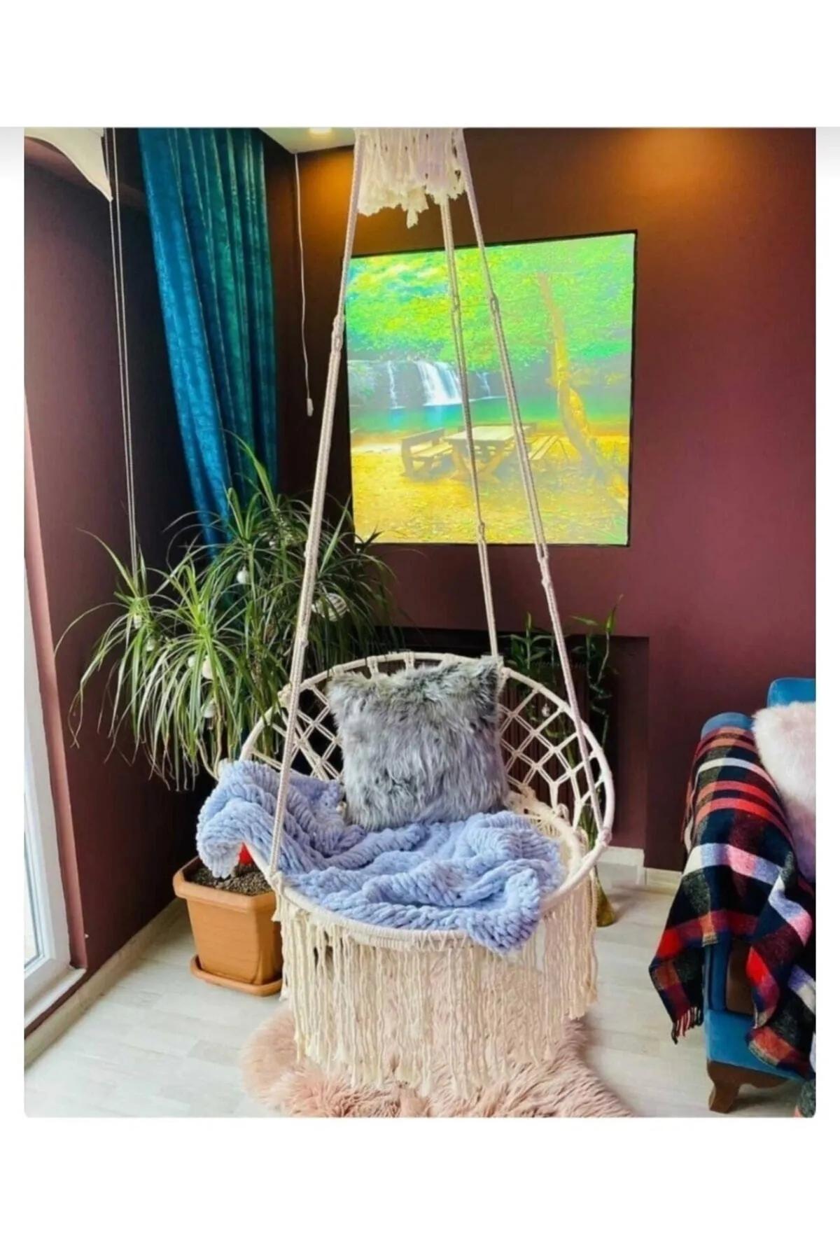 

Специальный вязаный гамак макраме из хлопчатобумажной веревки