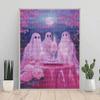 DIY 5D Diamond Painting Kit Cute Ghost Party Pattern Full Drill Rhinestone Art Canvas for Home Wall Decoration Craft Gift
