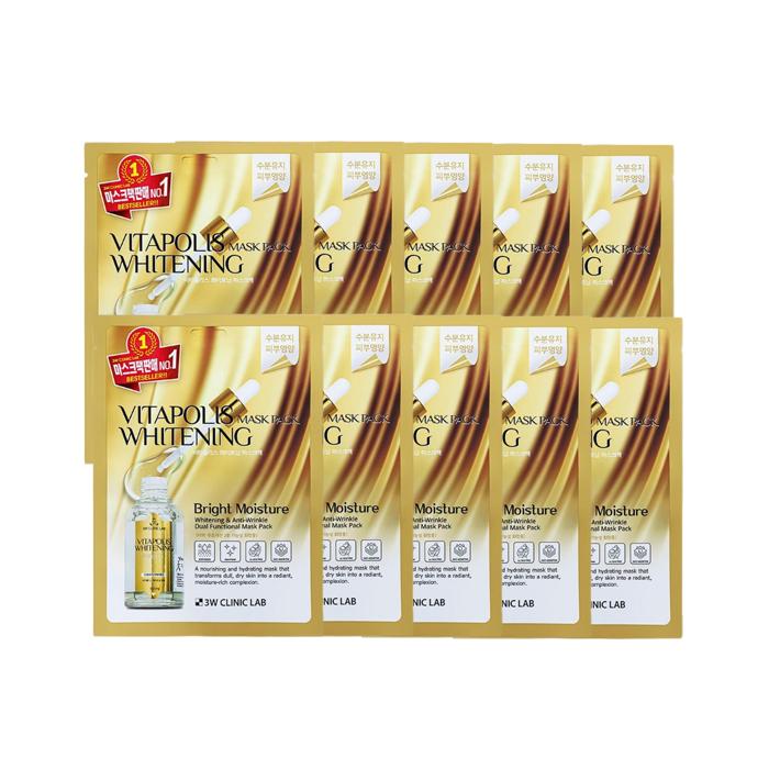3W CLINIC Sheet Mask Pack ( PDRN, Whitening, CICA & Hyaluronic, EGF 100 Exosome, Collagen & Retinol) (16 Options)