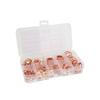 200pcs Copper Washer Gasket Nut and Bolt Set Flat Ring Seal Assortment Kit with Box M5/M6/M8/M10/M12/M14 for Sump Plugs