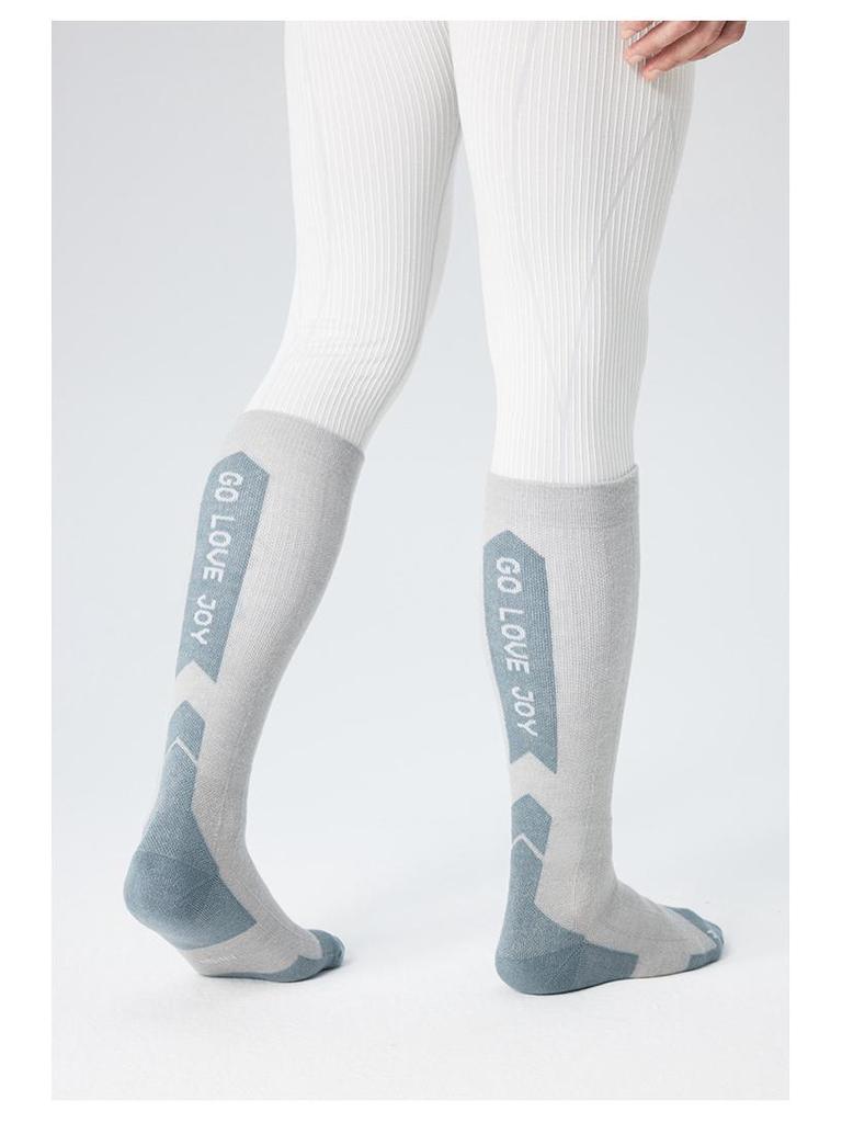 DWZ09 Non-Slip Thick Wool Ski Socks for Outdoor, Snow, Cycling, and Mountaineering - Mid-High Tube, Warm for Autumn & Winter