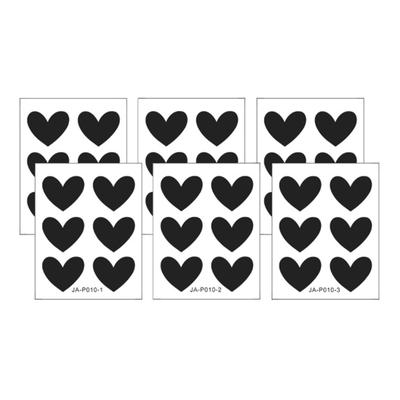6Pcs Wall Decals Heart Print Wall Stickers Self-Adhesive Removable No