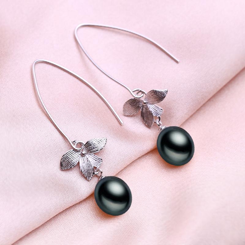 

Серьги SENIKO с натуральным пресноводным жемчугом, геометрический дизайн, модные длинные серьги с кубическим цирконием для женщин, подарок для девочек чёрный