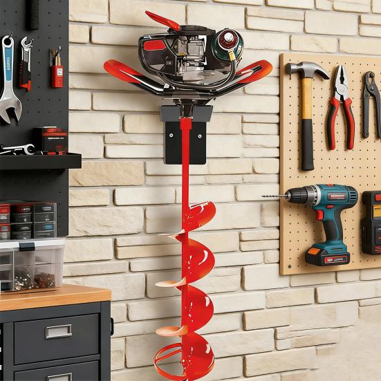 Ice Auger Wall Mount Heavy-Duty Ice Fishing Auger Holder Stainless Steel Auger Storage Bracket with Expansion Screws for Easy Assembly