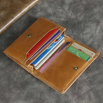 Portacarte da visita e di credito in vera pelle con blocco RFID