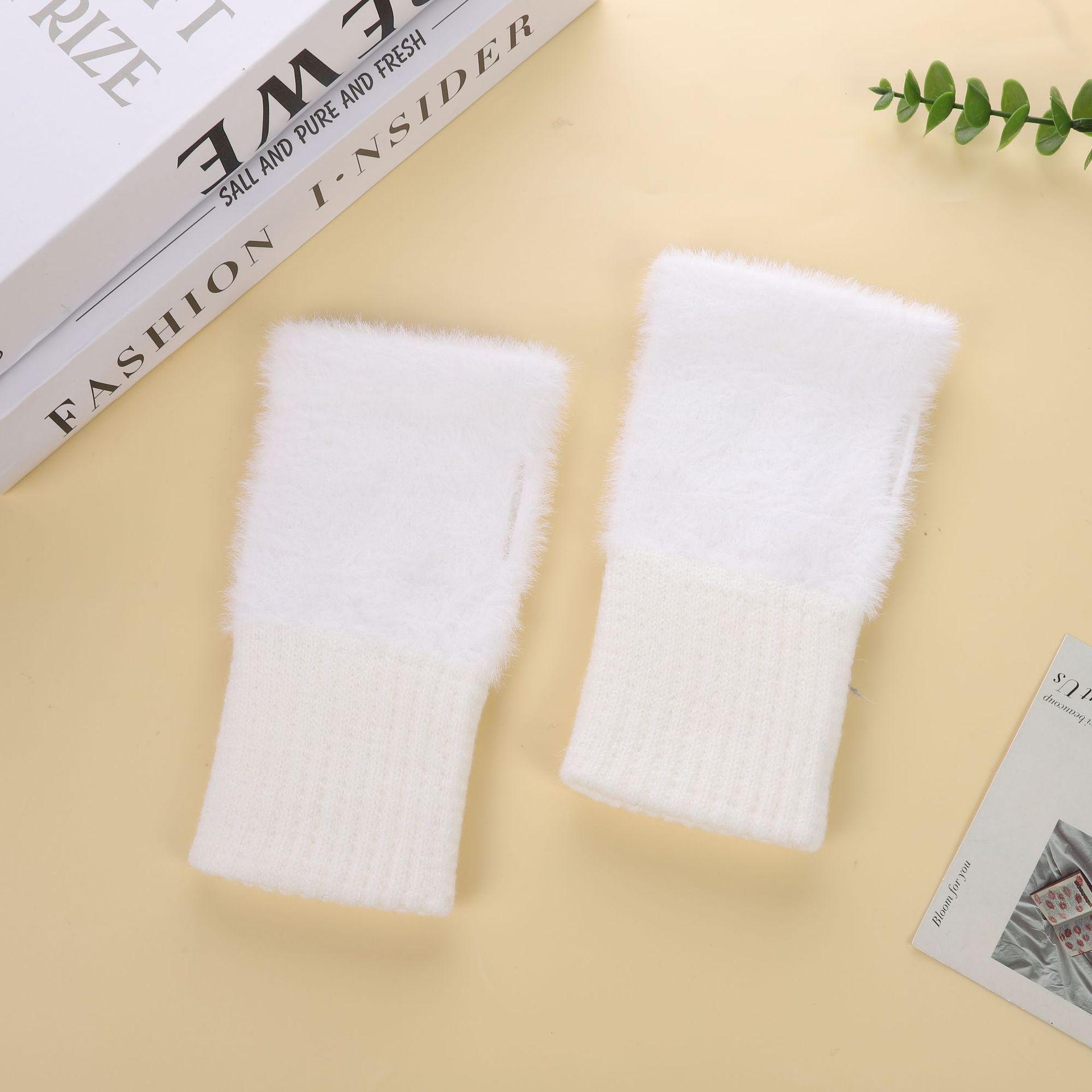 

Уютные вязаные перчатки с полупальцами для сенсорных экранов, для студентов, офиса и письма, удлиненные напульсники One Size