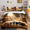 Cozy Companions In a Rustic Barn Print Bedding Set 1 Duvet Cover 2 Pillowcases for Adult and Children Luxury Gift Full Size