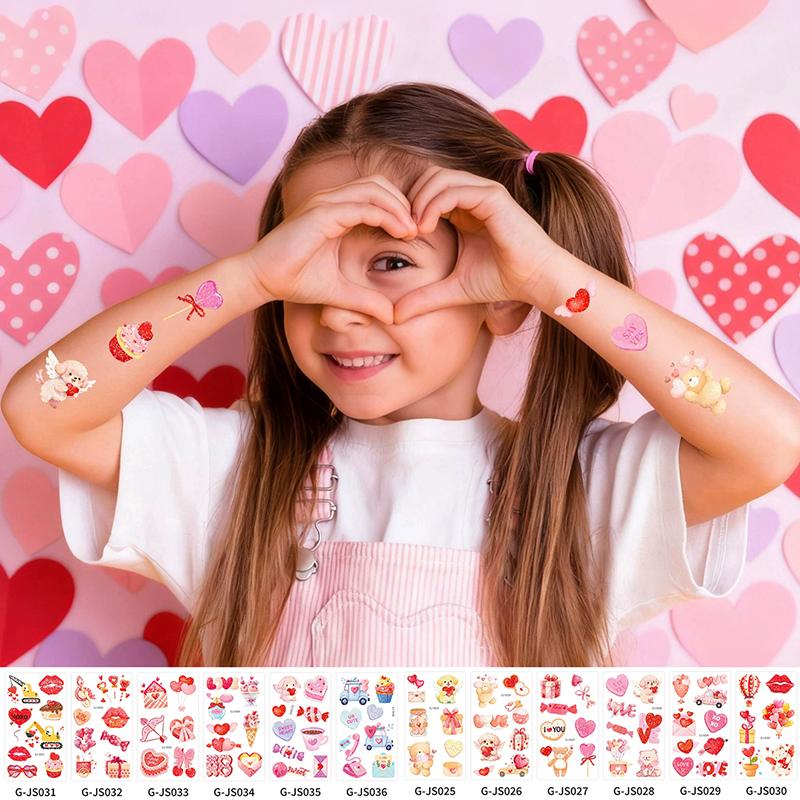 

12 Sheets Valentine S Day Temporary Tattoos, Valentines Party Supplies Favors Goodie Bag Stuffers,Galentines Day Onesize