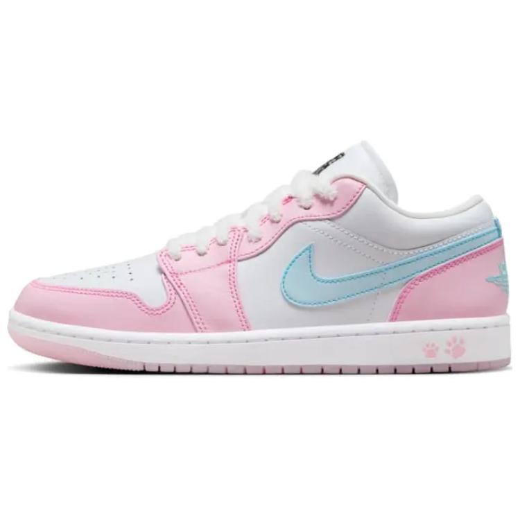 Air Jordan 1 Low SE Paw Print Women Sneakers Pink White Pink-Foam HM3706-141