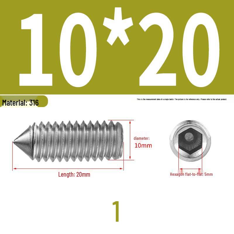 12.9 Edelstahl 304 Innensechskant Kegelspitze Gewindestift M2/M3