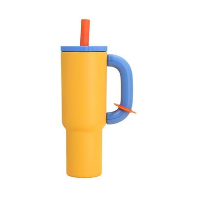 Haskoss Cold Brew Coffee Cup, Ice Cup, Large Capacity Chara Collabo Water Bottle, Thermal Mug, Tumbler, and Coffee Cup, Yellow