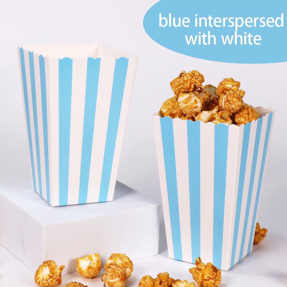 10/30pcs Versatile Colorful Striped Popcorn Boxes Disposable Food Snack Containers for Movie Theaters Parties Carnivals Events Baby Bath 11.5X7X5CM