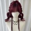 Sztuczne Peruki Harajuku z Grzywką Halloween Cosplay Lolita Peruki Długie Kręcone Falowane Włosy Kobiety