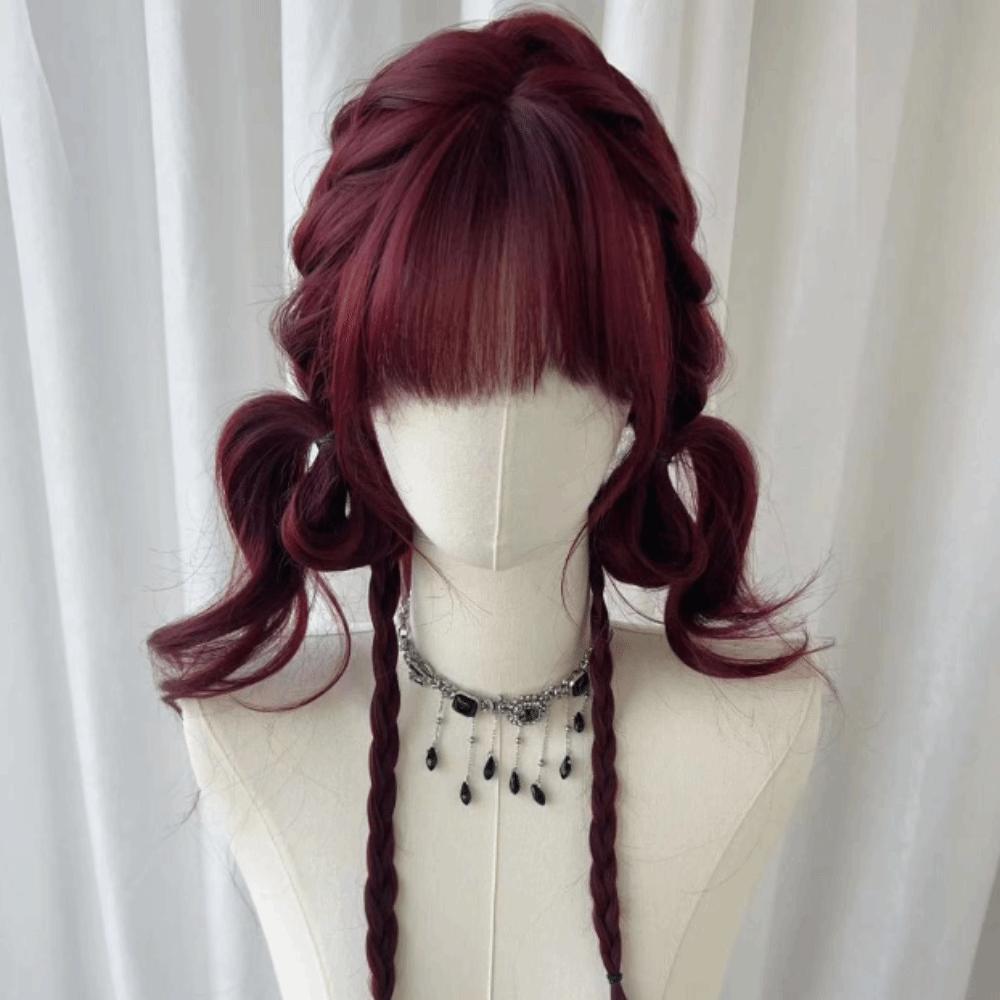 Sztuczne Peruki Harajuku z Grzywką Halloween Cosplay Lolita Peruki Długie Kręcone Falowane Włosy Kobiety