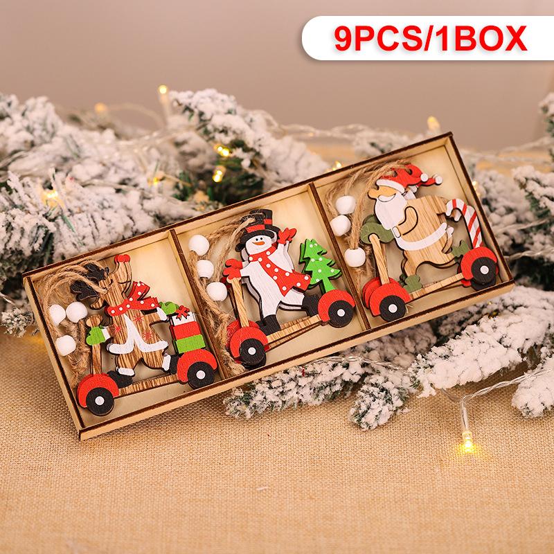 Wooden Christmas Pendant Merry Christmas Decoration for Home 2025 Navidad Xmas Tree Hanging Ornaments Kids Gifts New Year 2025