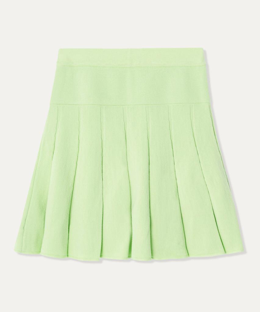 MAYOL M Embroidered Pleated Knit Skirt_Light Green