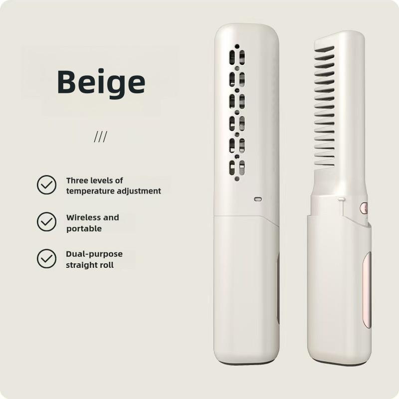 Damen Neueste Frisierkamm USB-Aufladung Glätteisen Schnelles Aufheizen Mini Haarkamm Tragbares Kabelloses Glätteisen