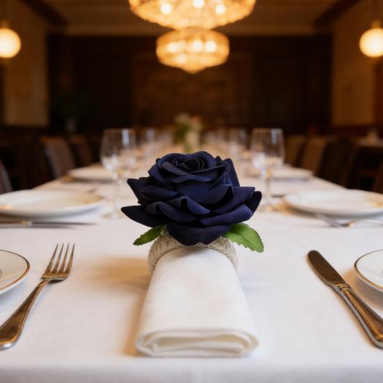 6Pcs Artificial Rose Napkin Rings Fabric Flower Napkin Holders Rustic Napkin Rings for Weddings Anniversaries Dining Table Decor