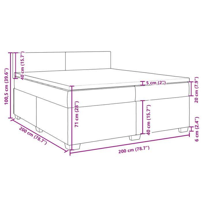 VidaXL Sommier à lattes de lit et matelas Gris clair 200x200cm Velours 3288696