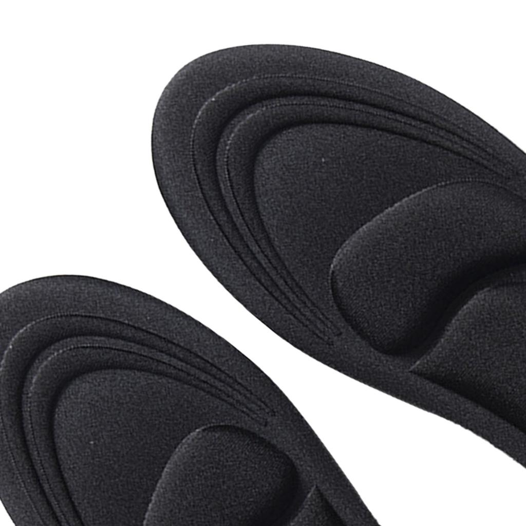 Sports Insoles Soft Sponge High Elastic Shock Absorption Breathable Shoes Cushion for Women Men Black 40 45