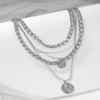 Multi-layer Round Pendant Necklace - Fashionable And Trendy Accessory For Ladies
