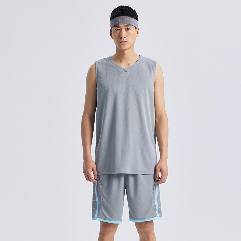 Solid Color Sleeveless Basketball Uniform Set: Vest Style Sports Running Suit