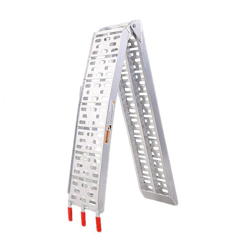 1PC ATV Loading Ramps Aluminum Ladder 750 lbs Capacity Scrambling Pickup Trucks Folding Ramps For Lawn Mower Trailer Motorcycle