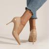 Fashion 2025 New Nude Pumps for Women High Heel Shoes Female Fashion Patent Leather Sexy Pointed Toe Thin Heel Wedding Shoes Plus Size