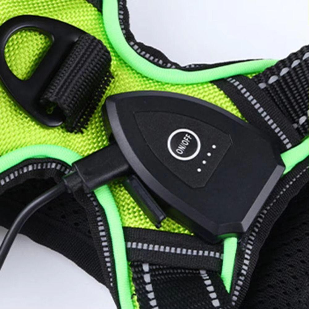 Practical Light Up LED Dog Harness Rechargeable Adjustable Luminous Pet Chest Strap Soft Flashing Dog Glow Vest Cats Pet