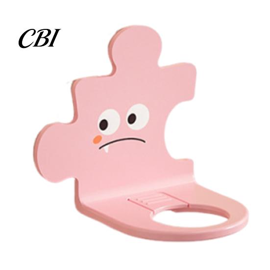 Waterproof Plastic Hanger Wall Mounted Shampoo Holder Hook, Cute Cartoon Splicing Design, Self Adhesive Multi Functional Storage Hook Bottle