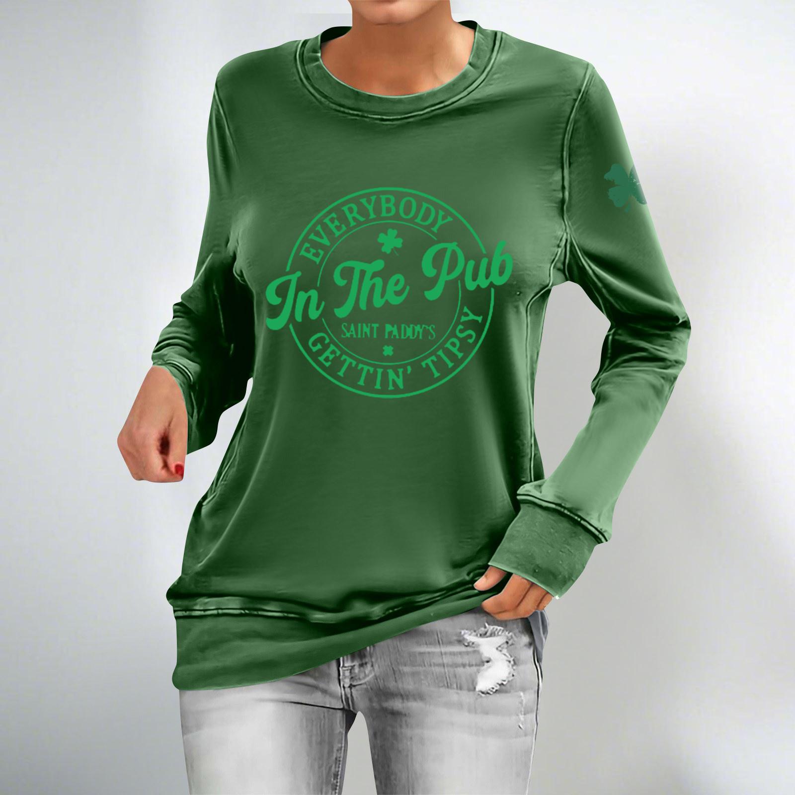 

Женские повседневные модные толстовки с длинным рукавом и круглым вырезом с принтом, пуловер, топ L армия зеленый