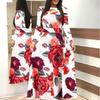 Bohemian Floral Print Long Sleeve Dress Women Spring Autumn Long Dresses Round Collar Big Swing