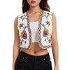 Women's Sleeveless Outerwear Fashion Retro Embroidered Vest Top