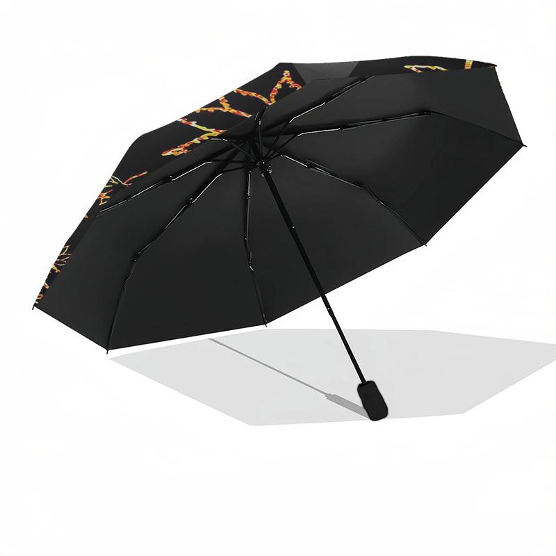 1pc Autumn Leaves Pattern Umbrella with Plastic Handle,Vibrant Cartoon Pattern,Multi-functional UmbrellaPT154