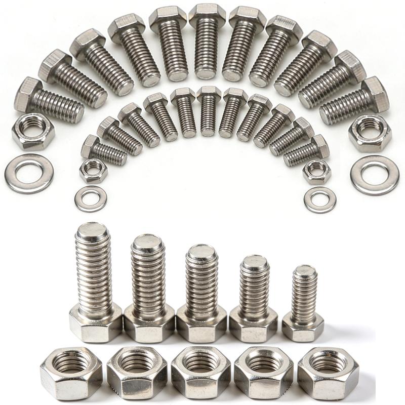 640pcs Stainless Steel Hex Bolt, Nut, and Washer Set, M3-M4-M5-M6 Full Thread, Grade 8.8/10.9, SUS, A2/A4 Marine Grade.