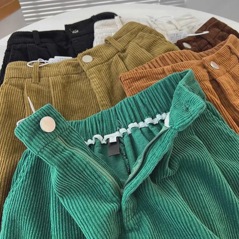 Women's High Waist Retro Corduroy A-Line Shorts - 2023 Autumn/Winter Collection