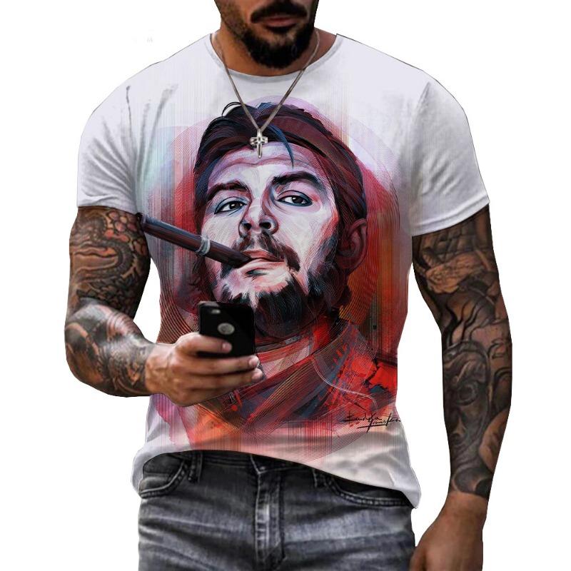 Ανδρικό T-Shirt με Γραφικό Che Guevara 3D Ρούχα Μόδα Harajuku T-Shirts Αναψυχής Λαιμόκοψη O Κοντομάνικο Πουλόβερ Καλοκαιρινά Φαρδιά Μπλουζάκια