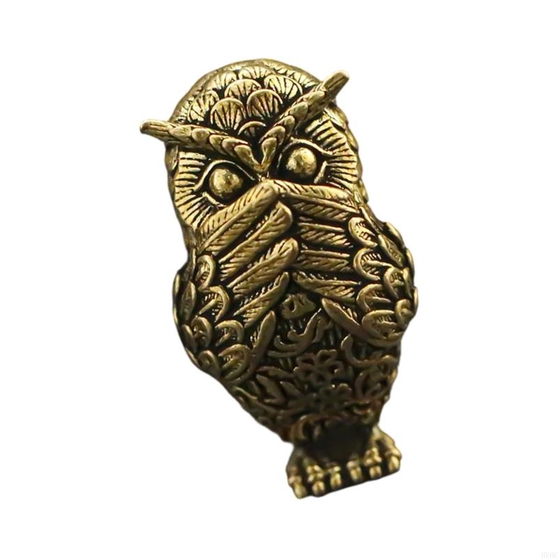 Brasses Owl Statue Antique Finish Decorative Collectible Excellent Living Room HX6C