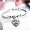 Family Members Inlaid Colorful Rhinestone Love Heart Bracelet Gift For Family**