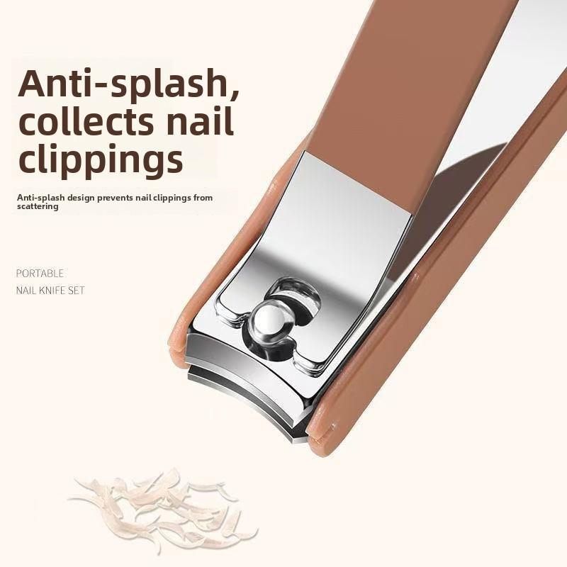 Portable Stainless Steel Anti-splash Nail Clippers Set, Hand-held Box Nail Clippers, Home Nail Clippers Set