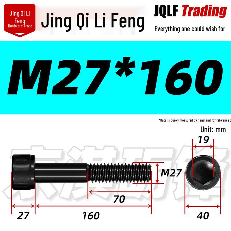 M20-M27 High Strength Blackened Hex Socket Head Cap Screw with Knurled Cylindrical Half Thread