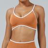 Colorblock Cross-Strap Shockproof Sports Bra for Yoga and Outdoor Fitness
