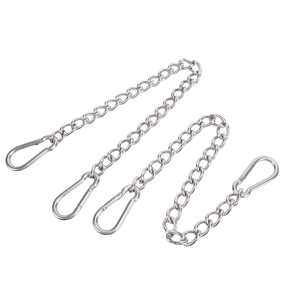 2 Pcs Hanging Chair Chain 660lbs Load Capacity Stainless Steel Hammock Chain with 4 Spring Snap Hook for Swing Punching Bag