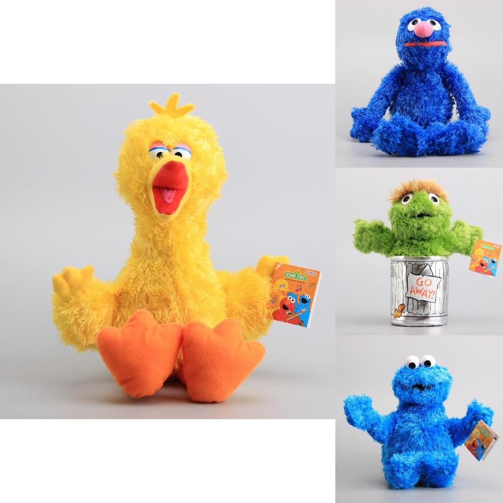 Sesame Street Plush Elmo Zoe Ernie Oscar Cookie Grover Bird Nwt Toys Educational And Engaging Set