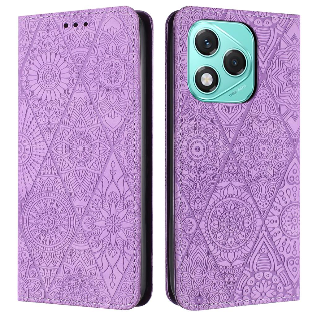 For Honor 400 Lite 5G Case Imprinted Flower Wallet Stand Leather Phone Cover