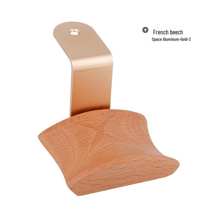 Solid Black Walnut Over-Ear Headphone Stand - Simple Wooden Display Hanger