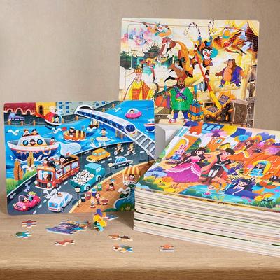 Wooden Puzzle Children Animal Cartoon Fairy Tale Plane Puzzle Baby Early Education Puzzle Building Block Toy