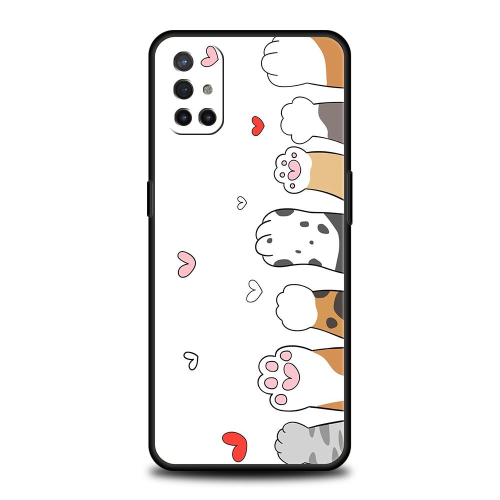 Cute Cartoon Cat Phone Case For Oneplus 12 12R 11 10T R10 Nord N100 N200 N10 10 7 8 9 7T 8T 9R 9RT CE 2 Pro 5G Soft TPU Cover