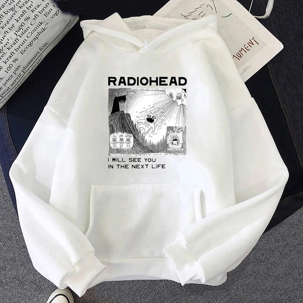 Radiohead RadioIndie Fan 2D Print Men's Cotton Hoodie Casual Oversized Pullover Popular Streetwear Fashion Trend Unisex Clothing